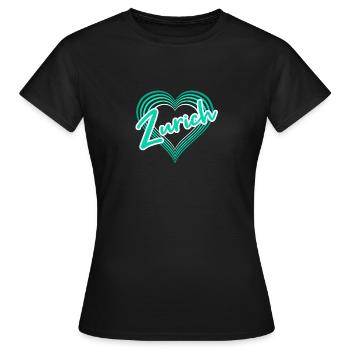 Zurich - Women's T-Shirt - black - Front - AI Model Female 172 dark (172cm)