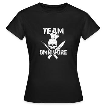 Team Omnivore Skull mit Grillbesteck - Frauen T-Shirt - Schwarz - Vorne - AI Model Female 172 dark (172cm)