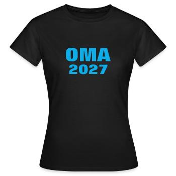 2027 Oma Enkel Enkelin Geburt - Frauen T-Shirt - Schwarz - Vorne - AI Model Female 172 dark (172cm)