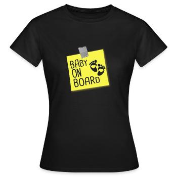 baby on board - Women's T-Shirt - black - Front - AI Model Female 172 dark (172cm)