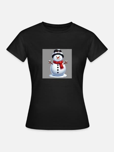 Cheerful snowman - Women's T-Shirt - black