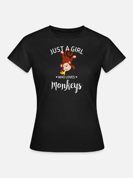 Nur ein Mädchen, dass Affen liebt - Affe - Frauen T-Shirt - Schwarz