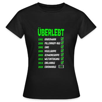 2020 Überlebt - Frauen T-Shirt - Schwarz - Vorne - AI Model Female 172 dark (172cm)