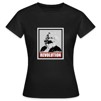 Karl Marx, révolution, communisme, socialisme! - T-shirt Femme - noir - Devant - AI Model Female 172 dark (172cm)