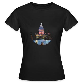 Hambourg - T-shirt Femme - noir - Devant - AI Model Female 172 dark (172cm)