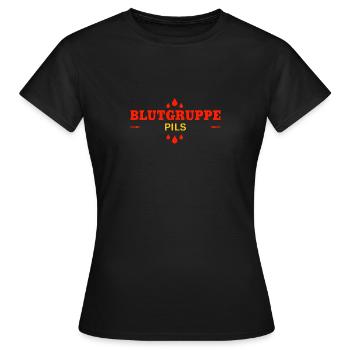Blutgruppe Pils Bier - Frauen T-Shirt - Schwarz - Vorne - AI Model Female 172 dark (172cm)