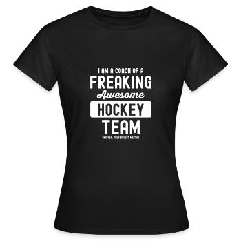 Hockey Trainer Coach Geschenk - Frauen T-Shirt - Schwarz - Vorne - AI Model Female 172 dark (172cm)