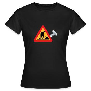 Chantier, Sur le chantier, En cours - T-shirt Femme - noir - Devant - AI Model Female 172 dark (172cm)