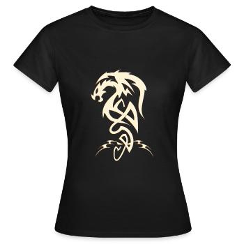 Dragon Tribal - Frauen T-Shirt - Schwarz - Vorne - AI Model Female 172 dark (172cm)