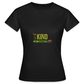 Soyez gentil avec les animaux - Soyez gentil avec les animaux - T-shirt Femme - noir - Devant - AI Model Female 172 dark (172cm)