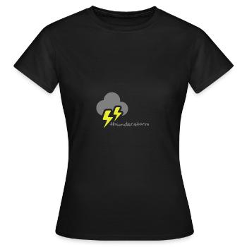 Weather, thunderstorm - weather, thunder storm - Women's T-Shirt - black - Front - AI Model Female 172 dark (172cm)
