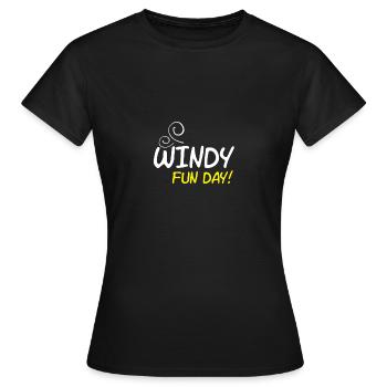 Journée venteuse - T-shirt Femme - noir - Devant - AI Model Female 172 dark (172cm)