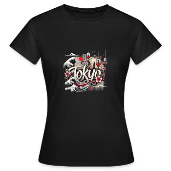 Tokyo Metropole in Japan - Frauen T-Shirt - Schwarz - Vorne - AI Model Female 172 dark (172cm)