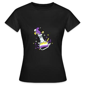 Nonbinary Pride Magic Potion Nonbinary Pride - Women's T-Shirt - black - Front - AI Model Female 172 dark (172cm)