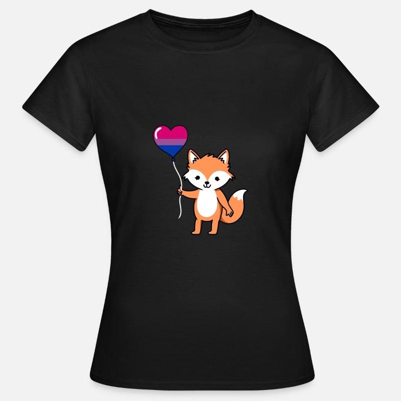 Fuchs Herzballon Bisexual Pride - Frauen T-Shirt - Schwarz