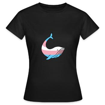 Fierté Whale Trans - T-shirt Femme - noir - Devant - AI Model Female 172 dark (172cm)