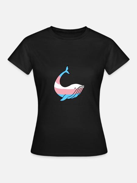 Fierté Whale Trans - T-shirt Femme - noir
