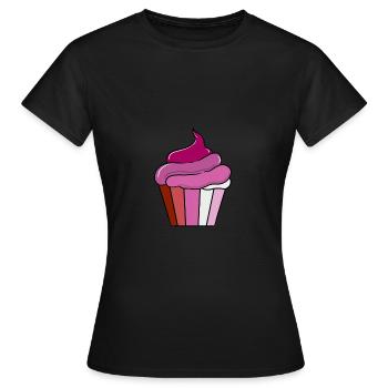 Cadeau lesbien Cupcake Lesbien - T-shirt Femme - noir - Devant - AI Model Female 172 dark (172cm)