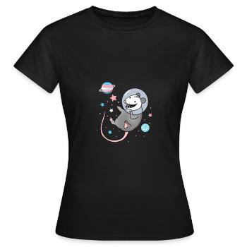Opossum transgenre dans l’espace Transgender Pride - T-shirt Femme - noir - Devant - AI Model Female 172 dark (172cm)
