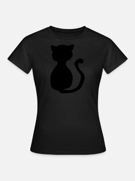 Schwarze Katze - Frauen T-Shirt -