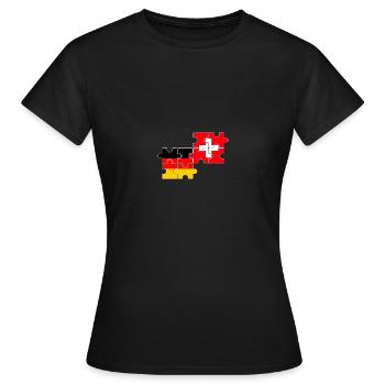 Suisse Allemagne Drapeau Allemand Suisse - T-shirt Femme - noir - Devant - AI Model Female 172 dark (172cm)