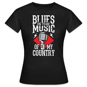 Le blues est la musique de mon pays - T-shirt Femme - noir - Devant - AI Model Female 172 dark (172cm)