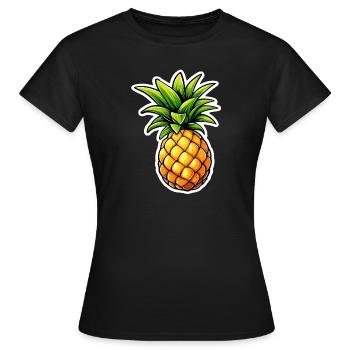 Ananas solo - T-shirt Femme - noir - Devant - AI Model Female 172 dark (172cm)