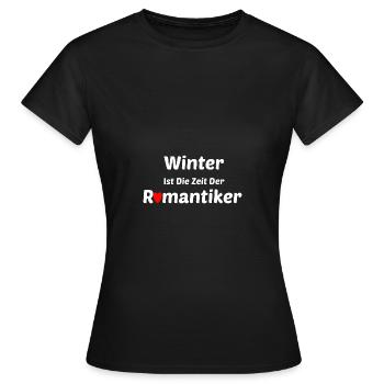 Winter Romantiker Romantisch - Frauen T-Shirt - Schwarz - Vorne - AI Model Female 172 dark (172cm)