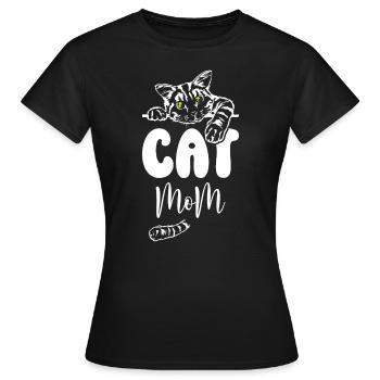 Maman chat - T-shirt Femme - noir - Devant - AI Model Female 172 dark (172cm)