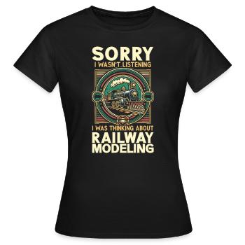 Modelleisenbahn-Liebhaber - Frauen T-Shirt - Schwarz - Vorne - AI Model Female 172 dark (172cm)