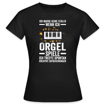 Orgel Musik Pfeifenorgel Geschenk - Frauen T-Shirt - Schwarz - Vorne - AI Model Female 172 dark (172cm)