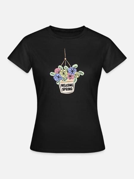 Welcome Spring - Frauen T-Shirt - Schwarz