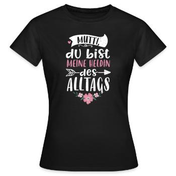 Maman, tu es mon héroïne de la... - T-shirt Femme - noir - Devant - AI Model Female 172 dark (172cm)