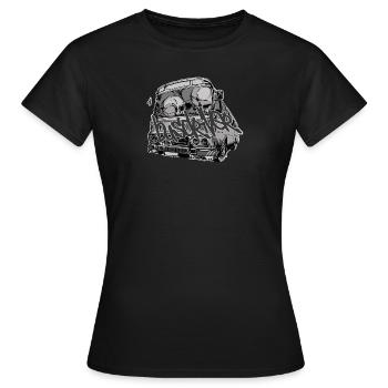 Chauffeur de bus // crânes // illustration - T-shirt Femme - noir - Devant - AI Model Female 172 dark (172cm)