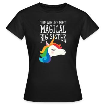 World's Most Magical Big Sister - Unicorn - Women's T-Shirt - black - Front - AI Model Female 172 dark (172cm)
