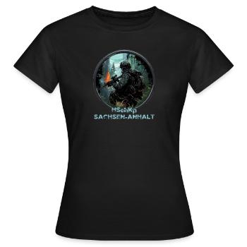 Heimatschutzkompanie HSchKp Sachsen Anhalt - Frauen T-Shirt - Schwarz - Vorne - AI Model Female 172 dark (172cm)