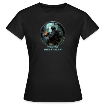Heimatschutzkompanie HSchKp Westfalen - Frauen T-Shirt - Schwarz - Vorne - AI Model Female 172 dark (172cm)