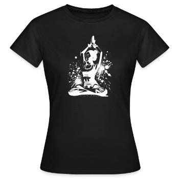 Professeur de yoga de relaxation de méditation asiatique - T-shirt Femme - noir - Devant - AI Model Female 172 dark (172cm)