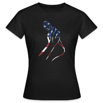 Comedian Us Flag Stand Up Comedy - Frauen T-Shirt - Schwarz - Vorne - AI Model Female 172 dark (172cm)