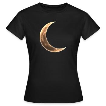 Moon Crescent Symbol Crescent Night Sky Phase - Women's T-Shirt - black - Front - AI Model Female 172 dark (172cm)
