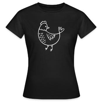 Chicken Sketch - Women's T-Shirt - black - Front - AI Model Female 172 dark (172cm)