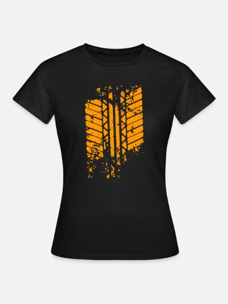 Spur des Reifens - Frauen T-Shirt - Schwarz