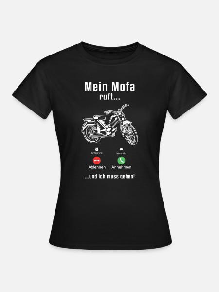 Mofa Vintage Geschenk 2 Takter Mokick Moped - Frauen T-Shirt - Schwarz