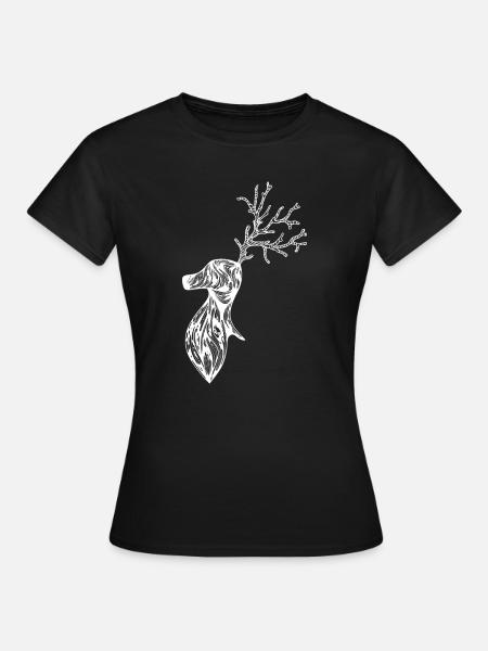 Hirsch - Frauen T-Shirt - Schwarz