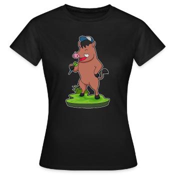 Eber Dart Dartpfeil - Frauen T-Shirt - Schwarz - Vorne - AI Model Female 172 dark (172cm)