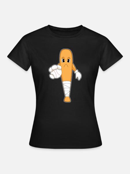 Baseball Baseballschläger - Frauen T-Shirt - Schwarz