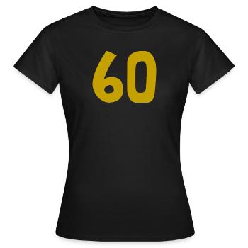 60. 60 ANS. 60e ANNIVERSAIRE. ANNIVERSAIRE 60 ANS. - T-shirt Femme - noir - Devant - AI Model Female 172 dark (172cm)