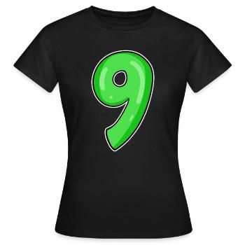 Zahl 9 - Neun - 9 Motiv - Frauen T-Shirt - Schwarz - Vorne - AI Model Female 172 dark (172cm)