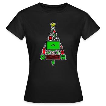 Code Debug Skripting Developer Computerfreak - Frauen T-Shirt - Schwarz - Vorne - AI Model Female 172 dark (172cm)