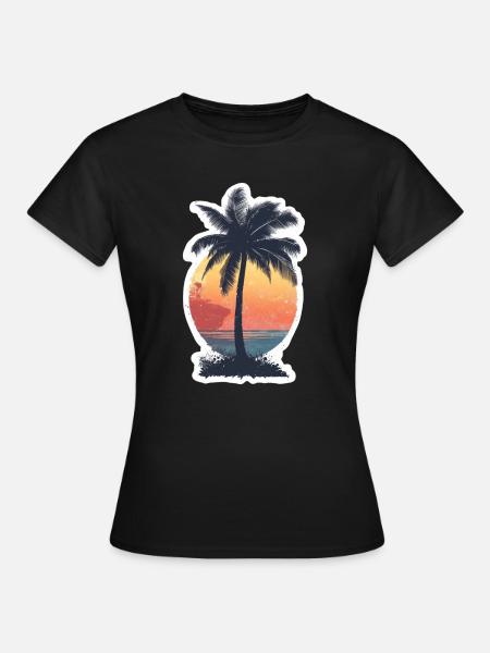 Palme - Frauen T-Shirt - Schwarz